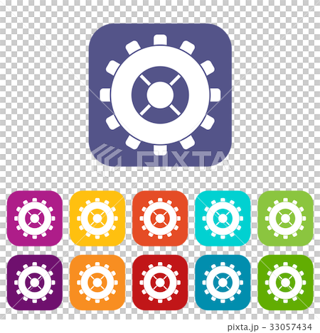 Gear icons set flat 33057434