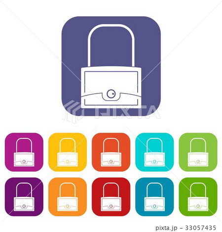 Little bag icons set flat 33057435