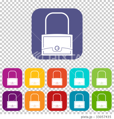 Little bag icons set flat 33057435