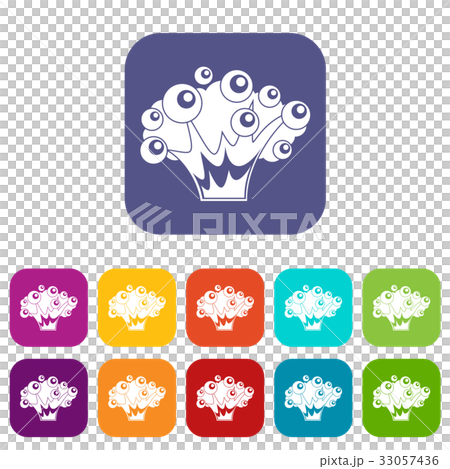 High power explosion icons set flat 33057436