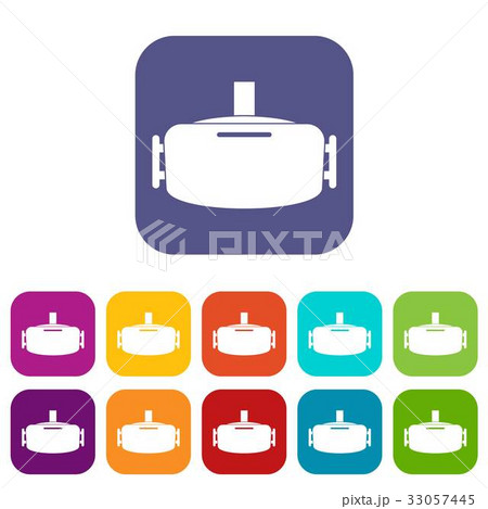 Vr device icons set flat Vr device icons set flat 33057445