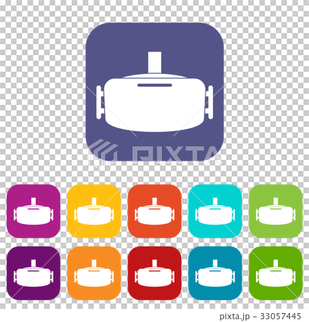 Vr device icons set flat Vr device icons set flat 33057445