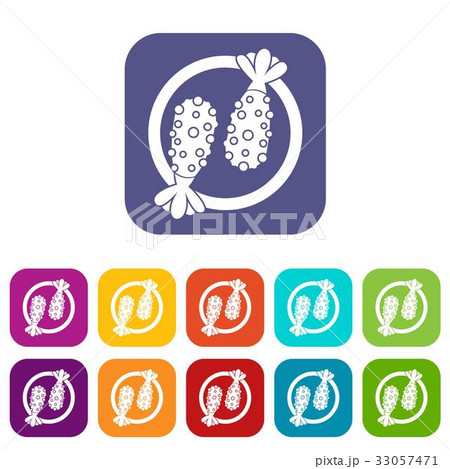 Asian food icons set flat Asian food icons set flat 33057471