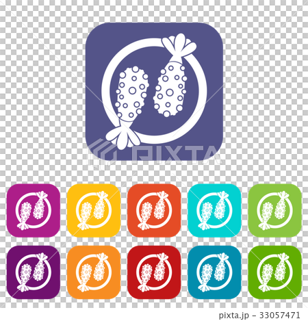 Asian food icons set flat Asian food icons set flat 33057471