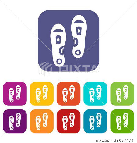 Orthopedic insoles icons set flat 33057474