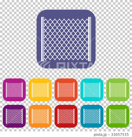 Perforated gate icons set flat - Stock Illustration [33057535] - PIXTA
