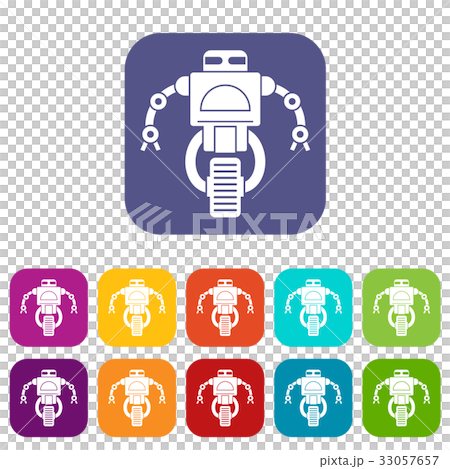 Machine robot icons set flat - Stock Illustration [33057657] - PIXTA