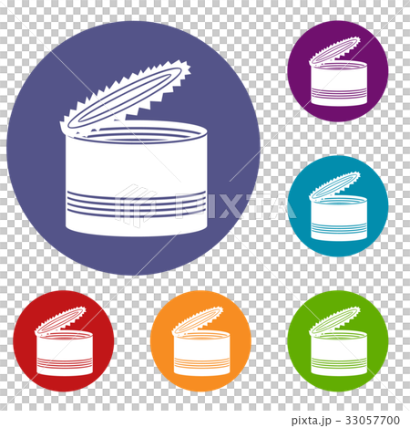 Open tin can icons set 33057700