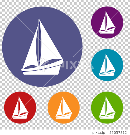 Small yacht icons set 33057812