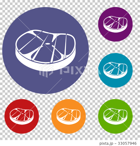 Steak icons set 33057946