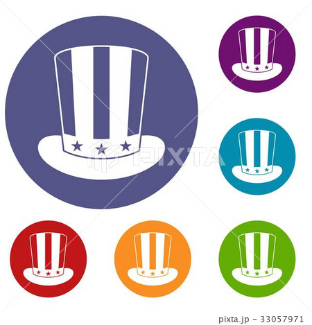 American hat icons set 33057971