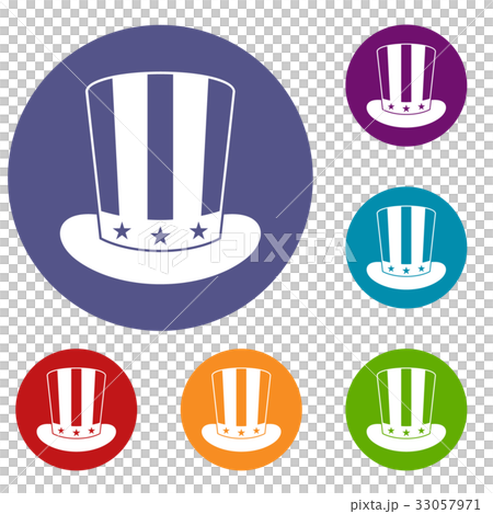 American hat icons set 33057971