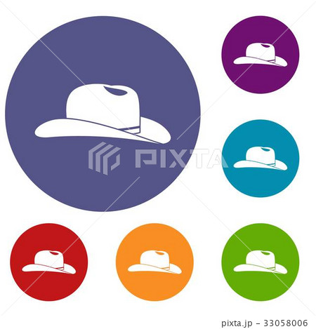 Cowboy hat icons set Cowboy hat icons set 33058006