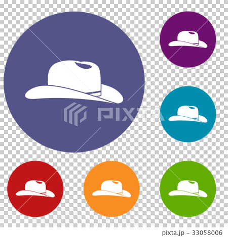 Cowboy hat icons set Cowboy hat icons set 33058006