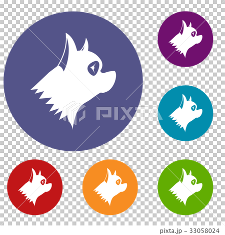 Pinscher dog icons set Pinscher dog icons set 33058024