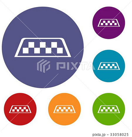 Checker taxi icons set Checker taxi icons set 33058025