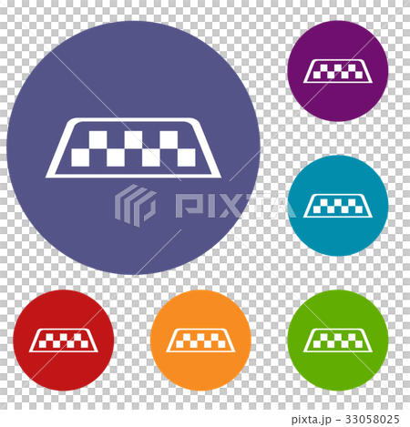 Checker taxi icons set Checker taxi icons set 33058025