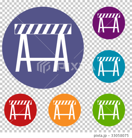 Traffic barrier icons set Traffic barrier icons set 33058075