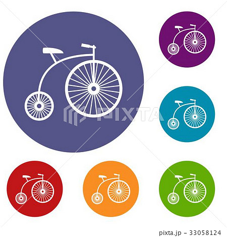 Penny-farthing icons set 33058124