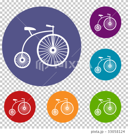 Penny-farthing icons set Penny-farthing icons set 33058124