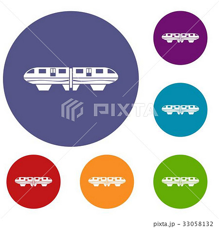 Monorail train icons set Monorail train icons set 33058132