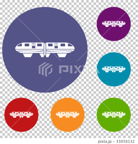 Monorail train icons set Monorail train icons set 33058132
