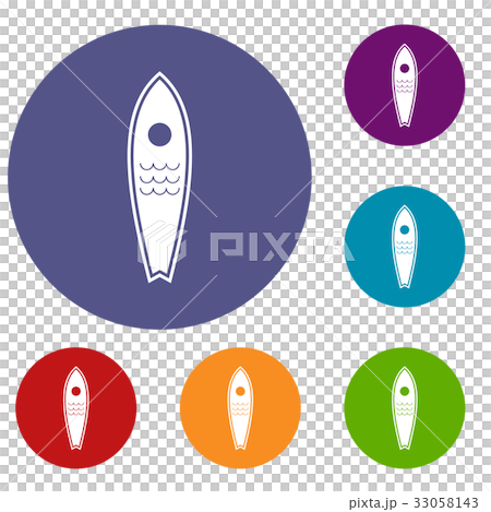 Surfboard icons set 33058143