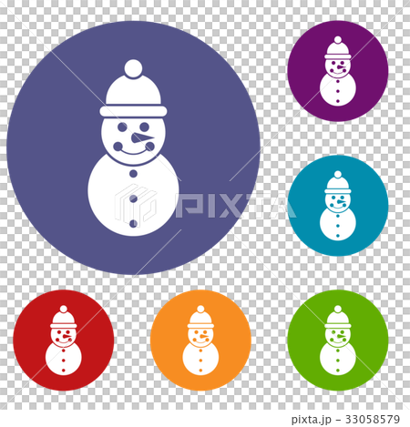Snowman icons set 33058579