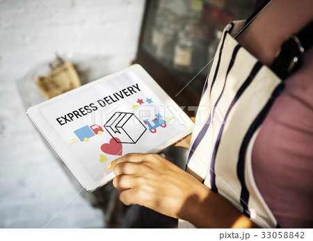 Logistics concept on a device screen 33058842