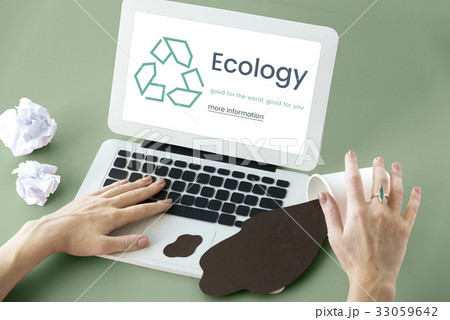 Recycle concept word on a device screen Recycle concept word on a device screen 33059642