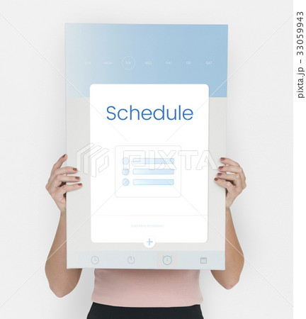 Hands holding banner network graphic overlay 33059943