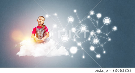 Idea of children Internet communication or online playing and parent control 33063852