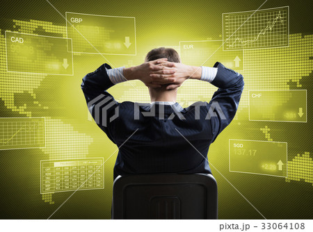 Relaxed businessman in chair Relaxed businessman in chair 33064108