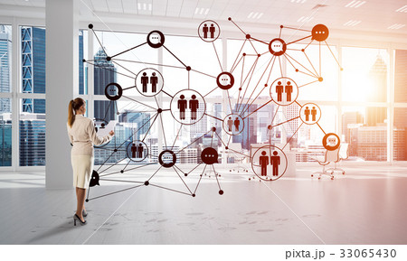 Networking and social communication concept as effective point for modern business Networking and social communication concept as effective point for modern business 33065430