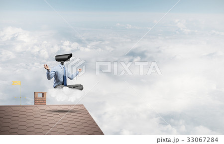 Concept of security and privacy protection with camera headed ma Concept of security and privacy protection with camera headed ma 33067284
