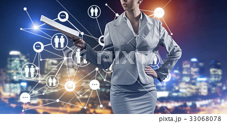 Concept of modern business networking that connect and cooperate people Concept of modern business networking that connect and cooperate people 33068078