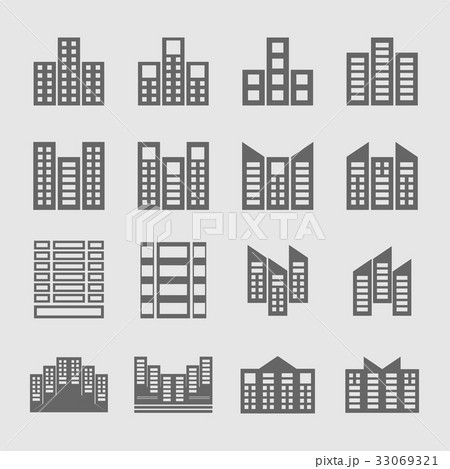 several style of building icons set 33069321