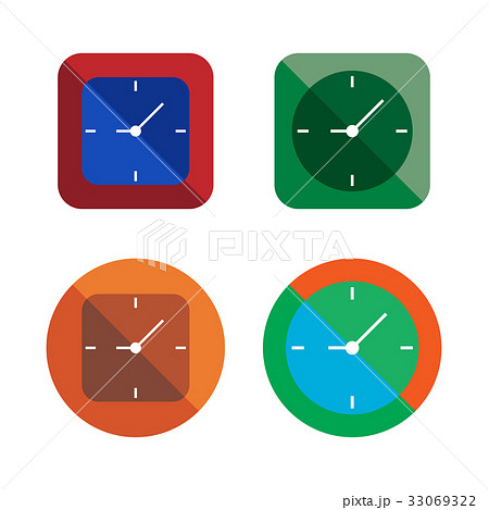 several style of clock icons set 33069322