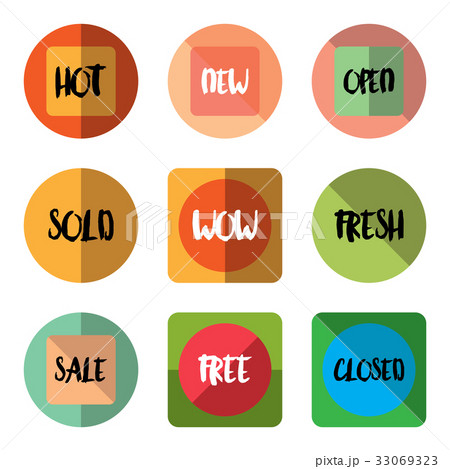 several style of sale promotion sticker badge set 33069323