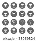 several style of wine glass icons set 33069324