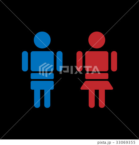 blue red couple toilet sign 33069355