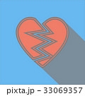 broken heart with long shadow flat icon 33069357
