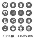 diabetes icons set 33069360