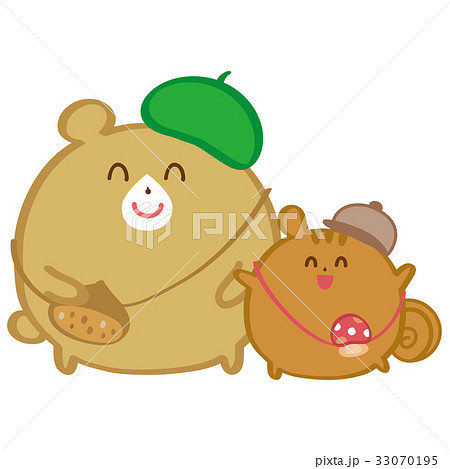 秋のお出かけ　くまとりす 33070195