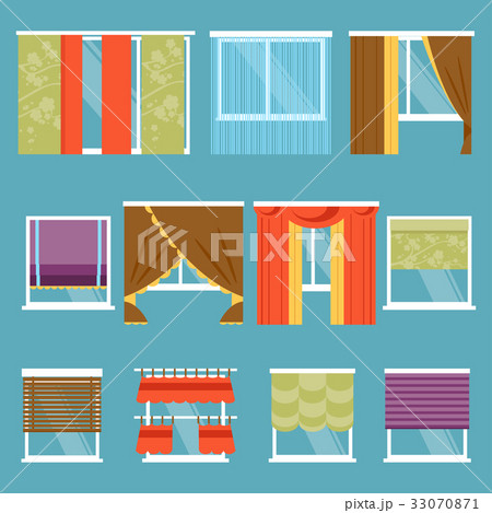 Types of curtains. Vector Illustration 33070871