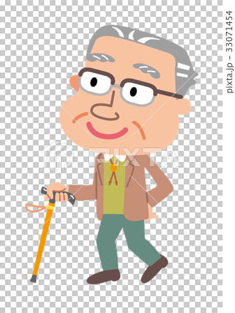 Elderly person cane illustration 33071454