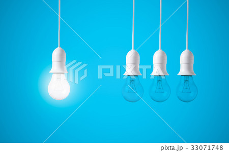 difference light bulb on blue background.  33071748