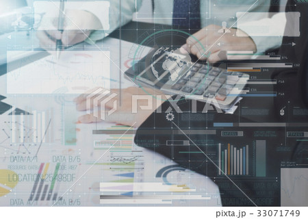 business accountant with document technology graph 33071749
