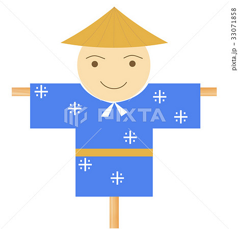 案山子 顔 かわいい アイのイラスト素材