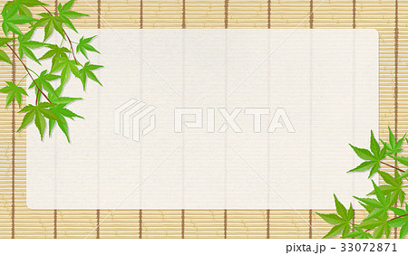 簾と紅葉 緑 夏のイラスト素材 簾と紅葉 緑 夏のイラスト素材